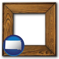 south-dakota a wooden picture frame