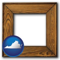 virginia a wooden picture frame