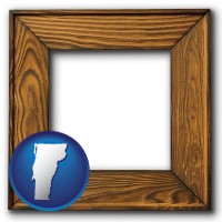 vermont a wooden picture frame