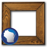 wisconsin a wooden picture frame
