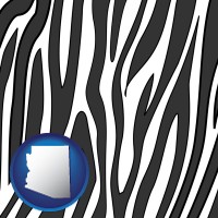 arizona map icon and a zebra print