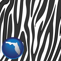 florida map icon and a zebra print