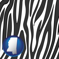 mississippi map icon and a zebra print