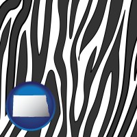 north-dakota map icon and a zebra print