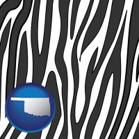 oklahoma map icon and a zebra print
