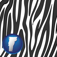 vermont map icon and a zebra print