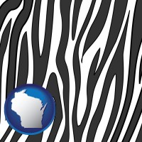 wisconsin map icon and a zebra print