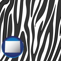 wyoming map icon and a zebra print
