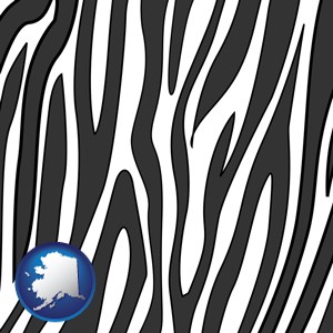 a zebra print - with Alaska icon