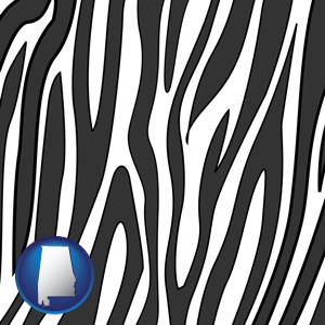 a zebra print - with Alabama icon