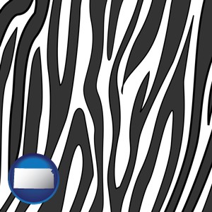 a zebra print - with Kansas icon