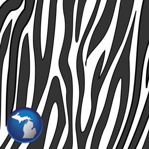 a zebra print - with Michigan icon