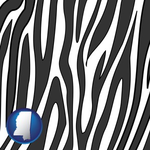 a zebra print - with Mississippi icon