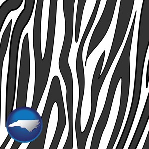 a zebra print - with North Carolina icon