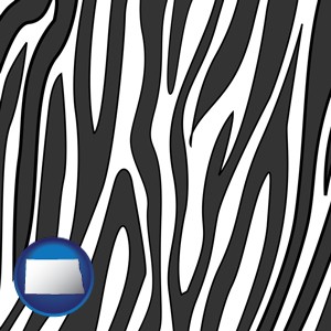 a zebra print - with North Dakota icon