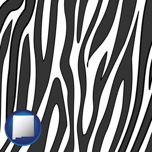 a zebra print - with New Mexico icon