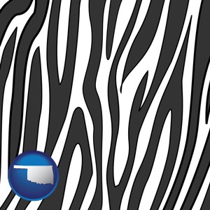 a zebra print - with Oklahoma icon