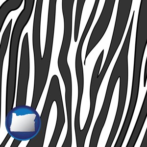 a zebra print - with Oregon icon