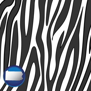 a zebra print - with Pennsylvania icon