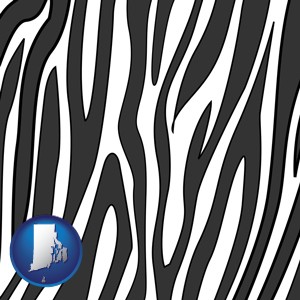 a zebra print - with Rhode Island icon