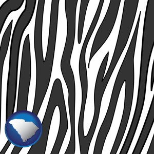 a zebra print - with South Carolina icon