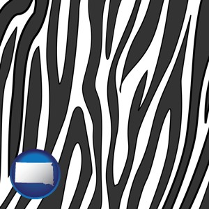 a zebra print - with South Dakota icon