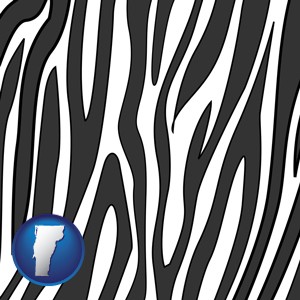 a zebra print - with Vermont icon