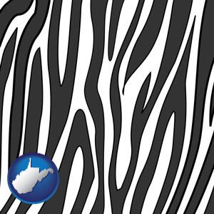 a zebra print - with West Virginia icon