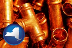 new-york copper tee pipe connectors