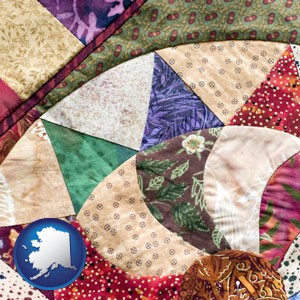 a patchwork quilt - with Alaska icon