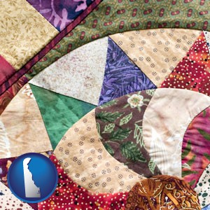 a patchwork quilt - with Delaware icon