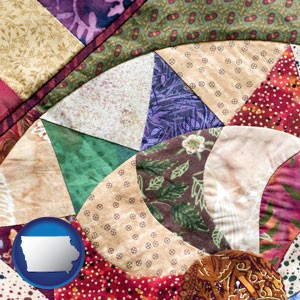 a patchwork quilt - with Iowa icon