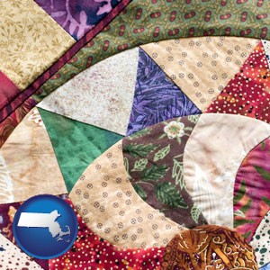 a patchwork quilt - with Massachusetts icon