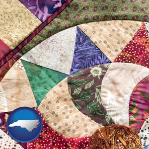 a patchwork quilt - with North Carolina icon