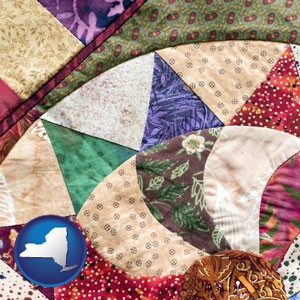 a patchwork quilt - with New York icon