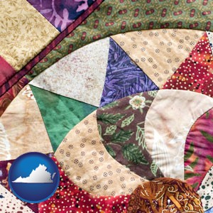 a patchwork quilt - with Virginia icon