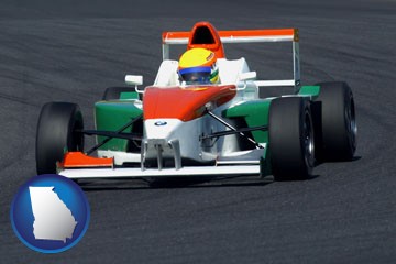 a race car - with Georgia icon