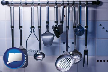 restaurant kitchen utensils - with Connecticut icon