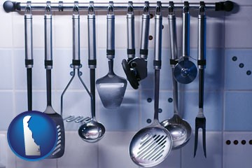 restaurant kitchen utensils - with Delaware icon