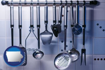 restaurant kitchen utensils - with Iowa icon