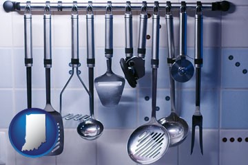 restaurant kitchen utensils - with Indiana icon