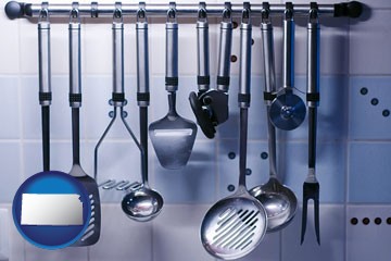 restaurant kitchen utensils - with Kansas icon