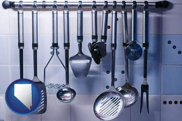 restaurant kitchen utensils - with Nevada icon