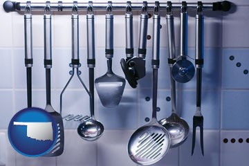 restaurant kitchen utensils - with Oklahoma icon