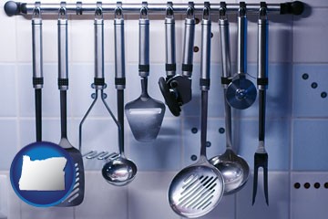 restaurant kitchen utensils - with Oregon icon