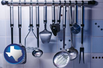 restaurant kitchen utensils - with Texas icon