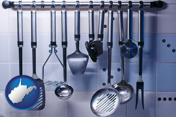 restaurant kitchen utensils - with West Virginia icon