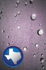 texas water droplets on a shower door