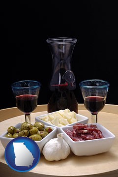 tapas and red wine - with Georgia icon