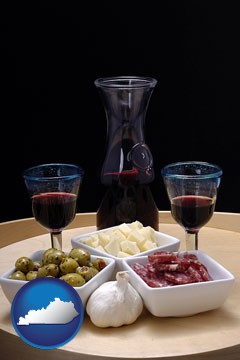 tapas and red wine - with Kentucky icon